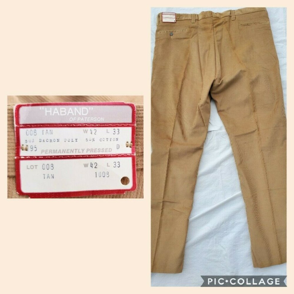 VTG. Haband of Patterson Corduroy Sz. 42x33 Pants